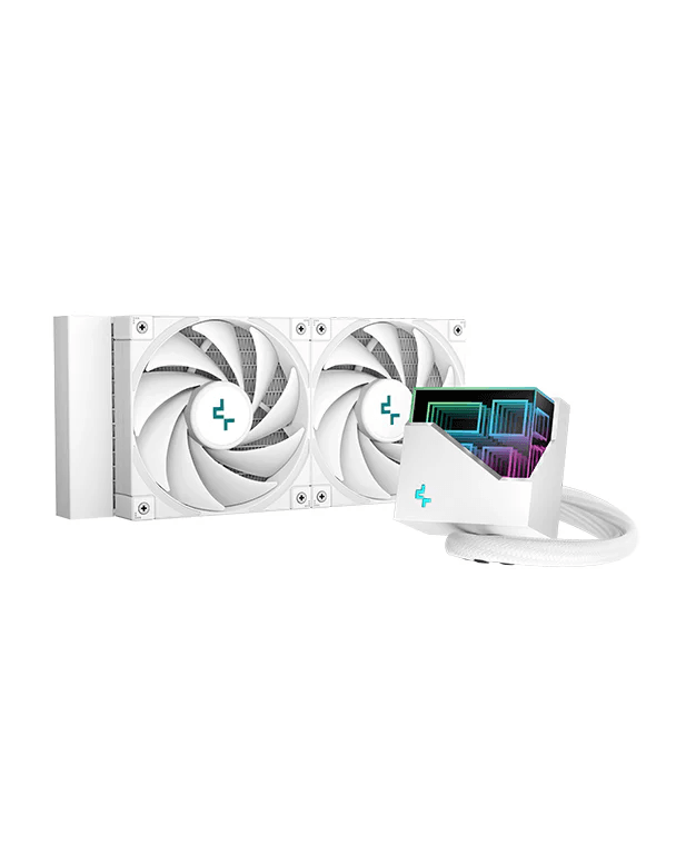 DeepCool LT520 CPU Liquid Cooler, 240mm, High-Performance FK120 FDB Fans, Multidimensional Infinity Mirror BLACK/WHITE
