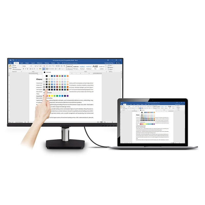 ViewSonic TD2455 24" 1080p IPS 10-Point Multi Touch Screen Monitor with Advanced Dual-Hinge Ergonomics USB C HDMI and DisplayPort Out