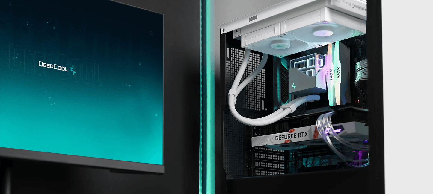 DeepCool LT520 CPU Liquid Cooler, 240mm, High-Performance FK120 FDB Fans, Multidimensional Infinity Mirror BLACK/WHITE