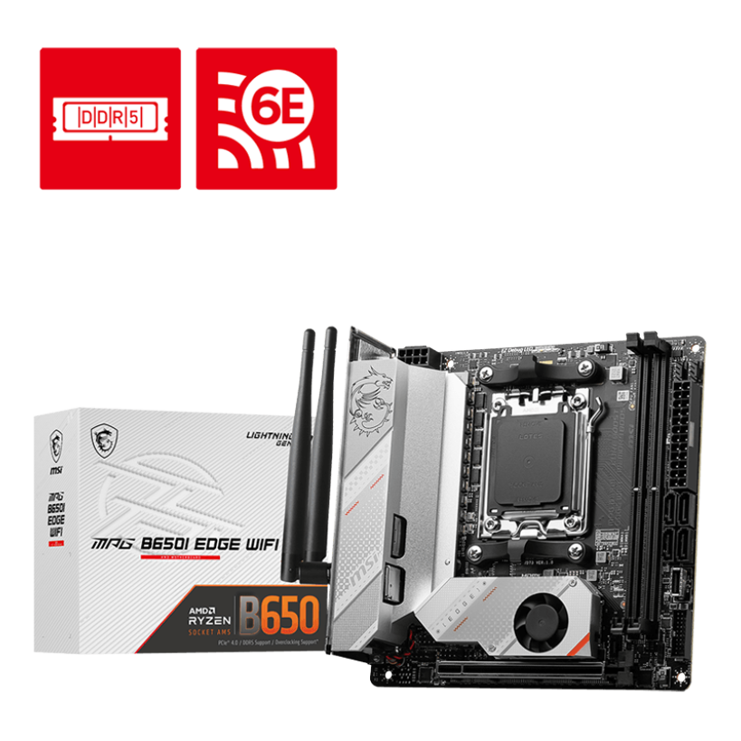 MSI MPG B650I EDGE WIFI AM5 Mini-ITX Motherboard + AMD Ryzen 7 7800X3D (AM5) Processor BUNDLE