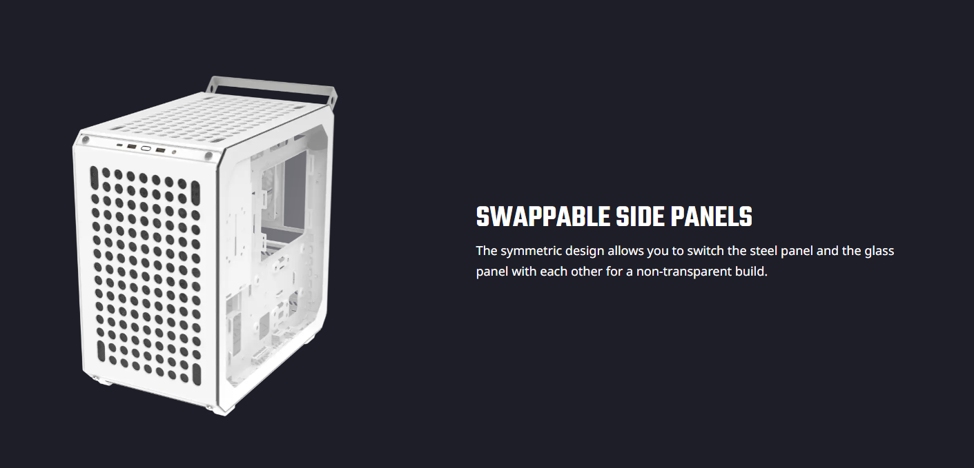 COOLER MASTER QUBE 500 FLATPACK QUBE Series ATX MID TOWER BLACK & WHITE EDITION CASE