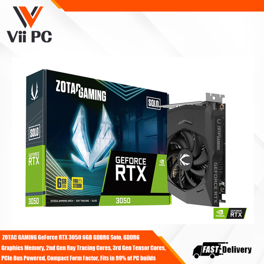 ZOTAC GAMING GeForce RTX 3050 6GB GDDR6 Solo - Compact Form Factor Graphics Card