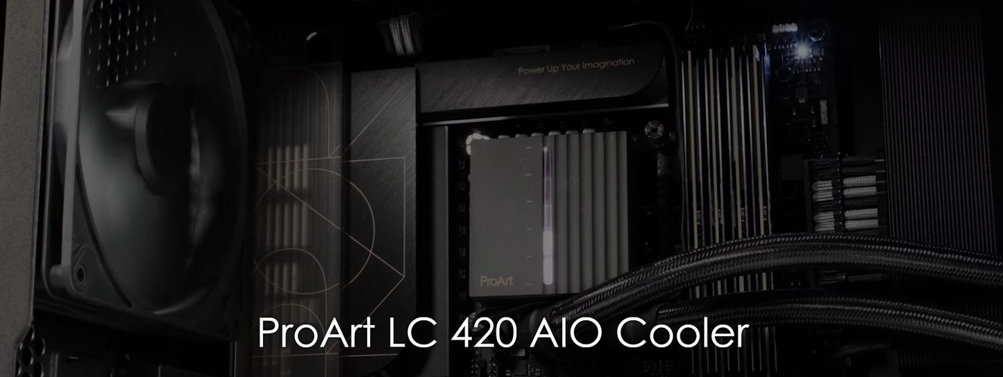 ASUS ProArt LC 420 ALL-IN-ONE CPU LIQUID COOLER w illuminated system status meter & 3 Noctua NF-A14, PWM 140mm fans