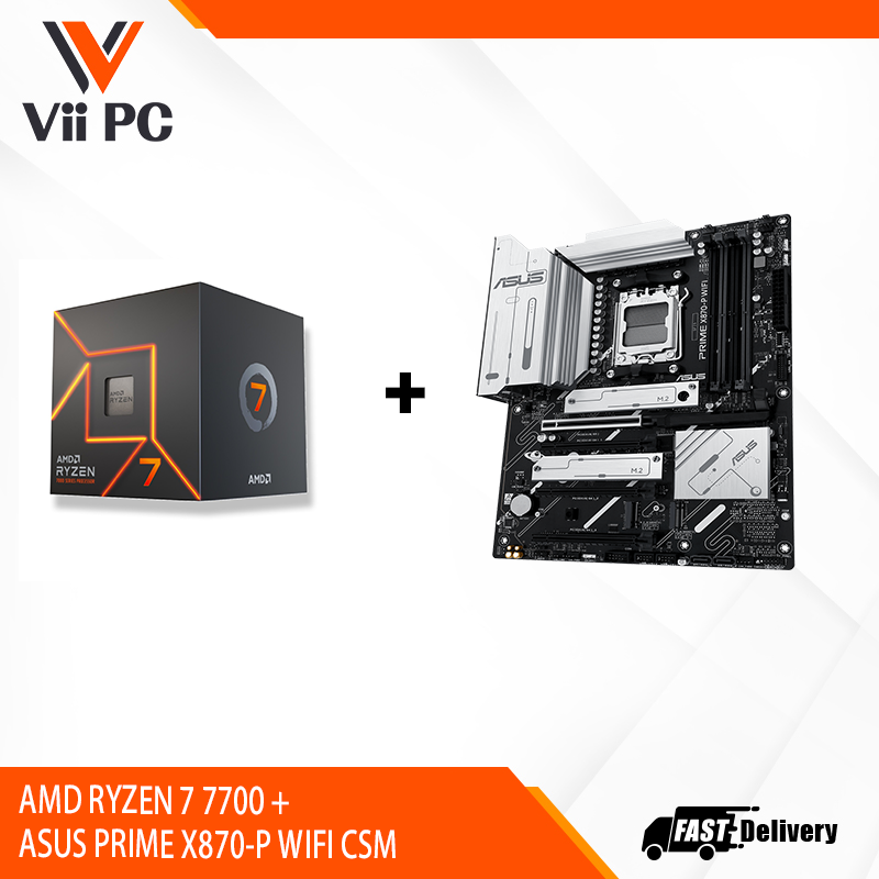 AMD RYZEN 7 7700 TRAY+ ASUS PRIME X870-P WIFI CSM BUNDLE