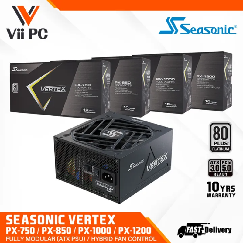 Seasonic Vertex PX 750 / 850 / 1000 / 1200 80+ Platinum/Fully Modular ATX3.0 PCIe 5