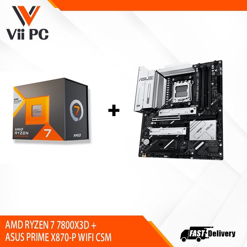 AMD RYZEN 7 7800X3D TRAY + ASUS PRIME X870-P WIFI CSM BUNDLE