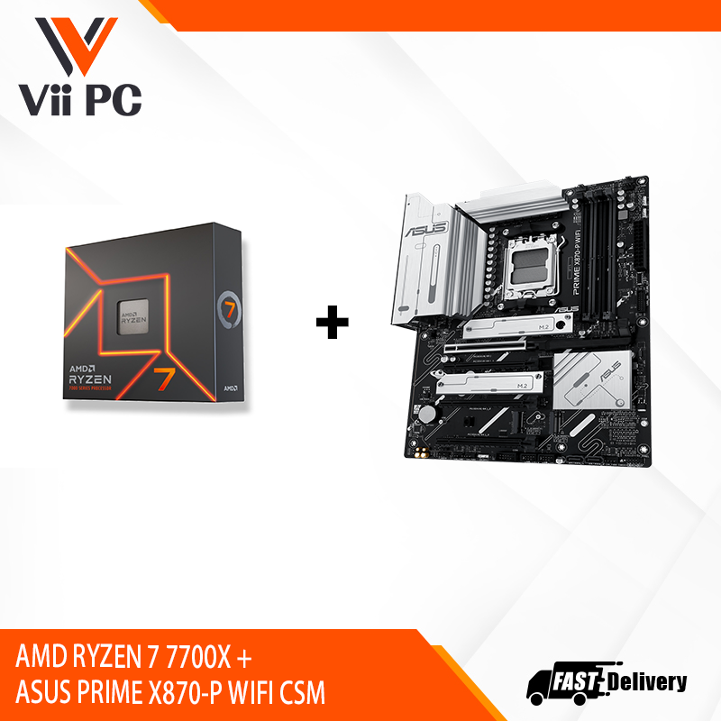 AMD RYZEN 7 7700X TRAY+ ASUS PRIME X870-P WIFI CSM BUNDLE