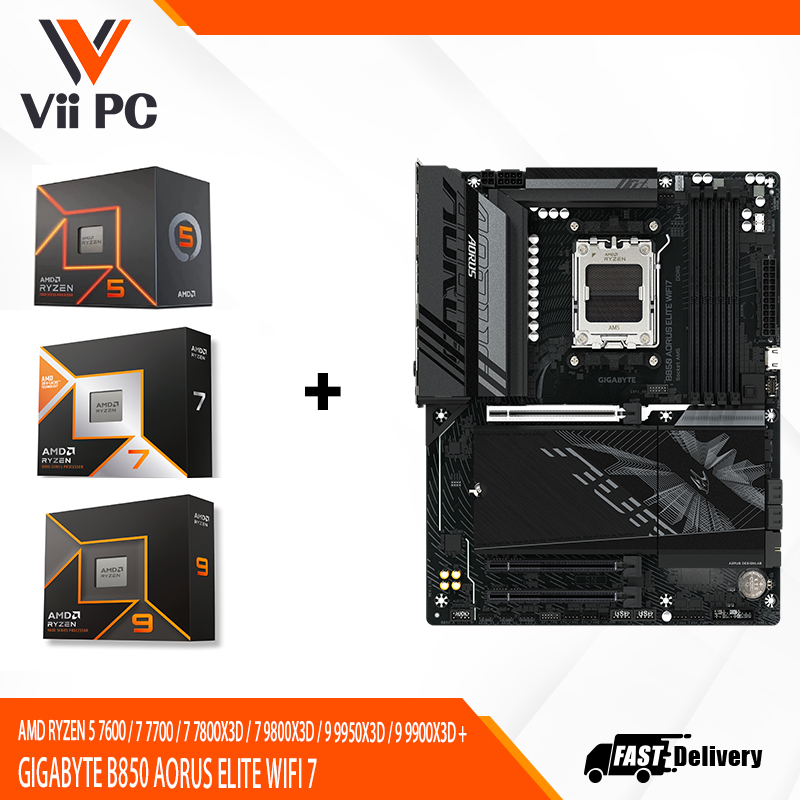 AMD RYZEN 5 7600 / 7 7700 / 7 7800X3D / 7 9800X3D / 9 9950X3D / 9 9900X3D + GIGABYTE B850 AORUS ELITE WIFI 7