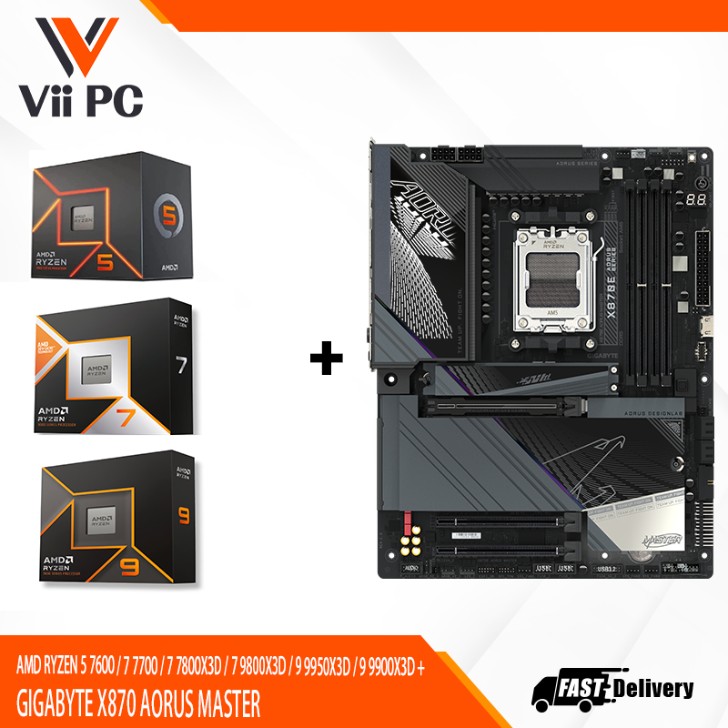 AMD RYZEN 5 7600 / 7 7700 / 7 7800X3D / 7 9800X3D / 9 9950X3D / 9 9900X3D + GIGABYTE X870 AORUS MASTER
