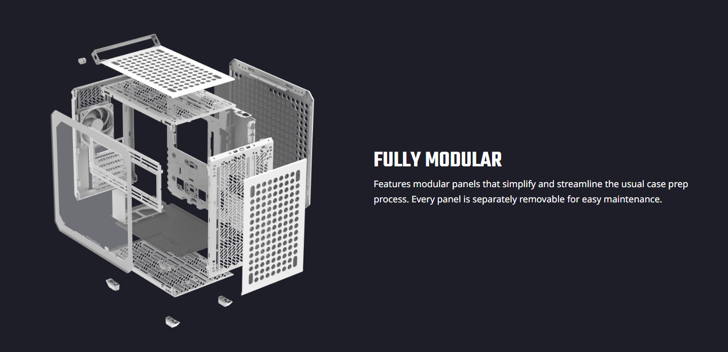 COOLER MASTER QUBE 500 FLATPACK QUBE Series ATX MID TOWER BLACK & WHITE EDITION CASE
