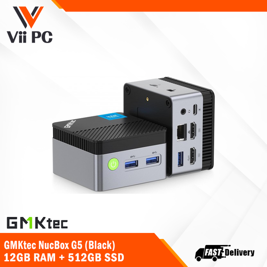 GMKtec NucBox G5 Mini PC (Black) - Intel N97 Processor (12GB RAM + 512GB SSD)