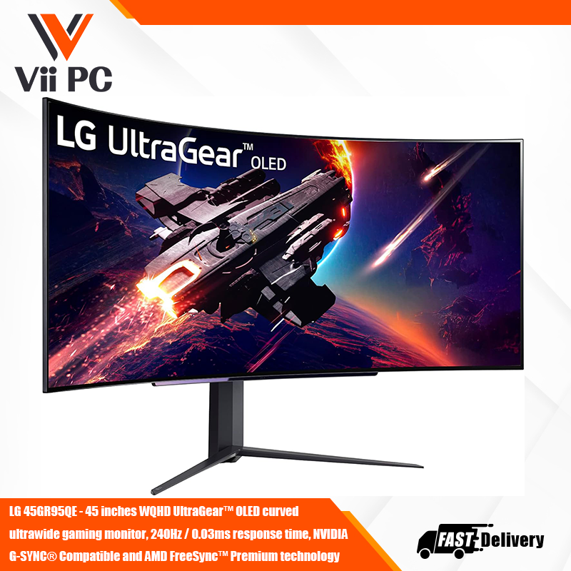 LG 45GR95QE - 45 inches WQHD UltraGear™ OLED curved ultrawide gaming monitor, 240Hz / 0.03ms response time, NVIDIA G-SYNC® Compatible and AMD FreeSync™ Premium technology