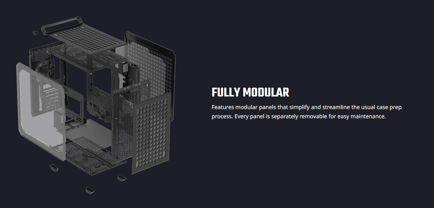 COOLER MASTER QUBE 500 FLATPACK QUBE Series ATX MID TOWER BLACK & WHITE EDITION CASE