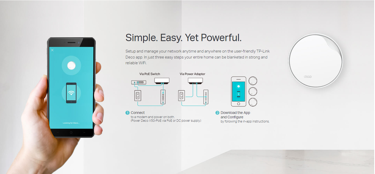 TP-LINK DECO X50-PoE AX3000 Whole Home Mesh WiFi 6 System with PoE - 3 Pack