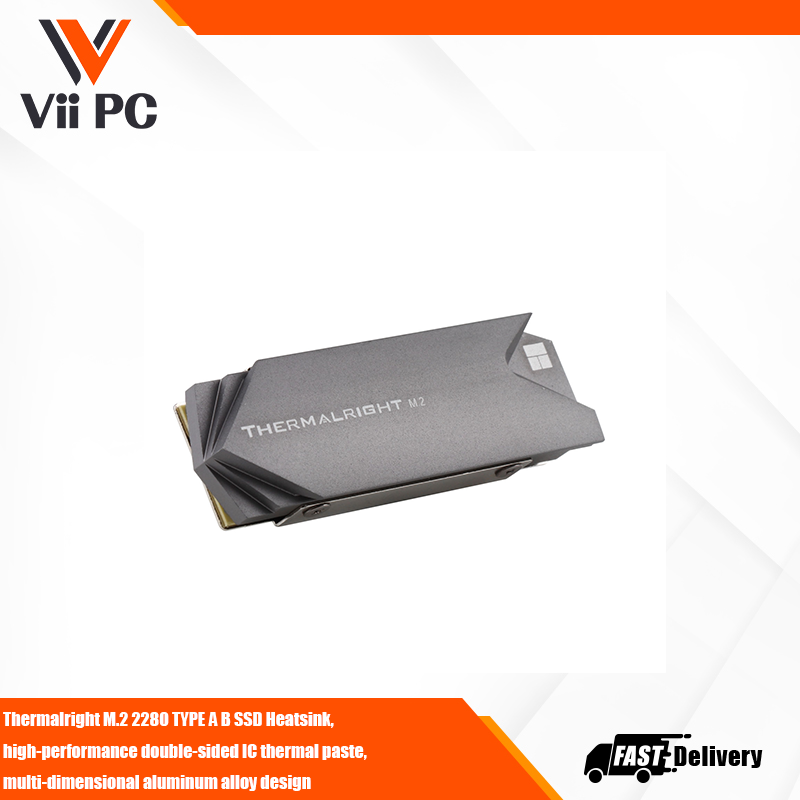 Thermalright M.2 2280 TYPE A B SSD Heatsink, high-performance double-sided IC thermal paste, multi-dimensional aluminum alloy design
