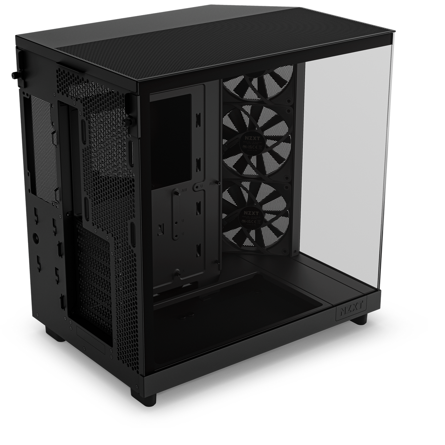NZXT H6 FLOW (3 F120Q Airflow fans) / H6 FLOW RGB (3 F120 RGB Core fans) - Compact Dual-Chamber Mid-Tower Airflow Case (Black/White)