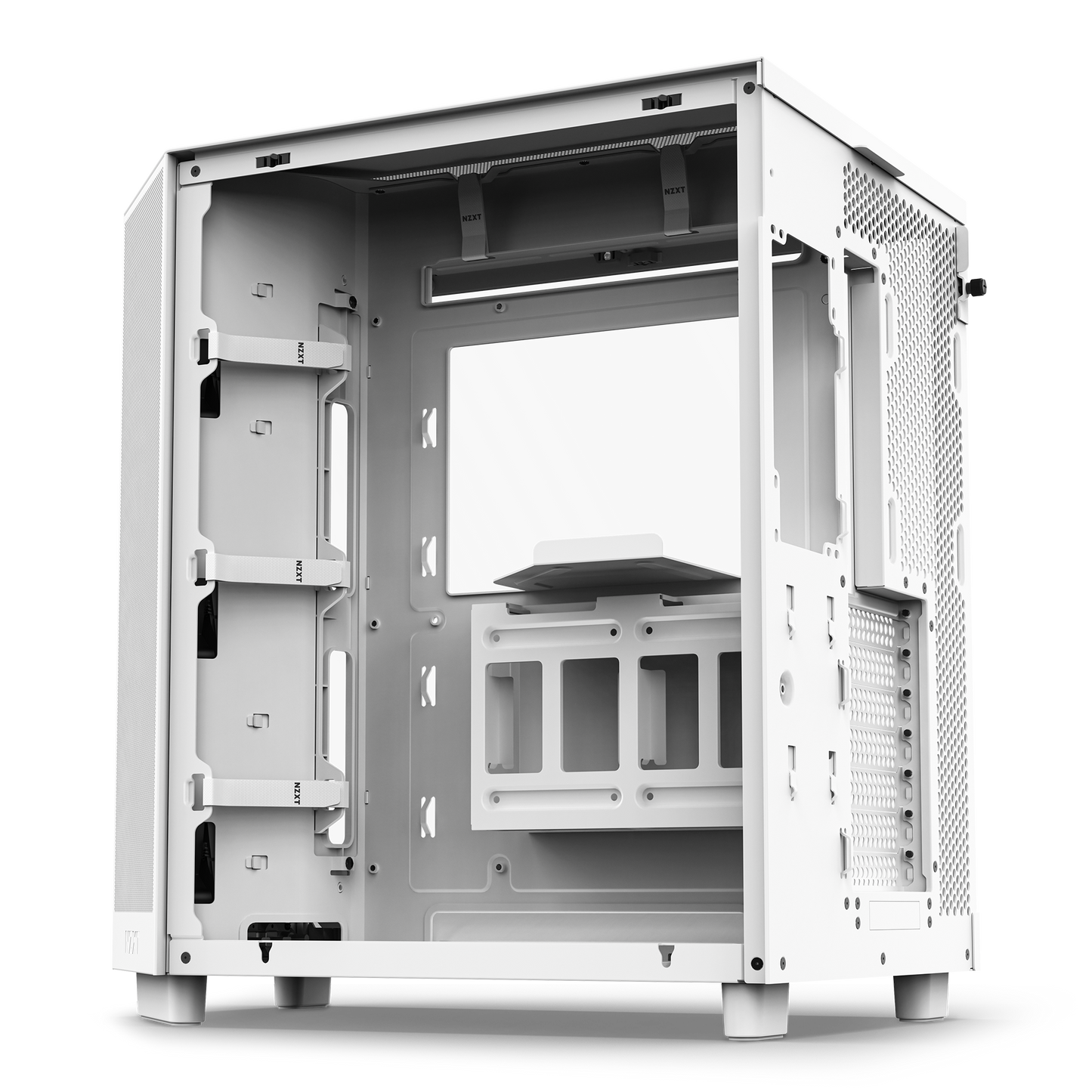 NZXT H6 FLOW (3 F120Q Airflow fans) / H6 FLOW RGB (3 F120 RGB Core fans) - Compact Dual-Chamber Mid-Tower Airflow Case (Black/White)