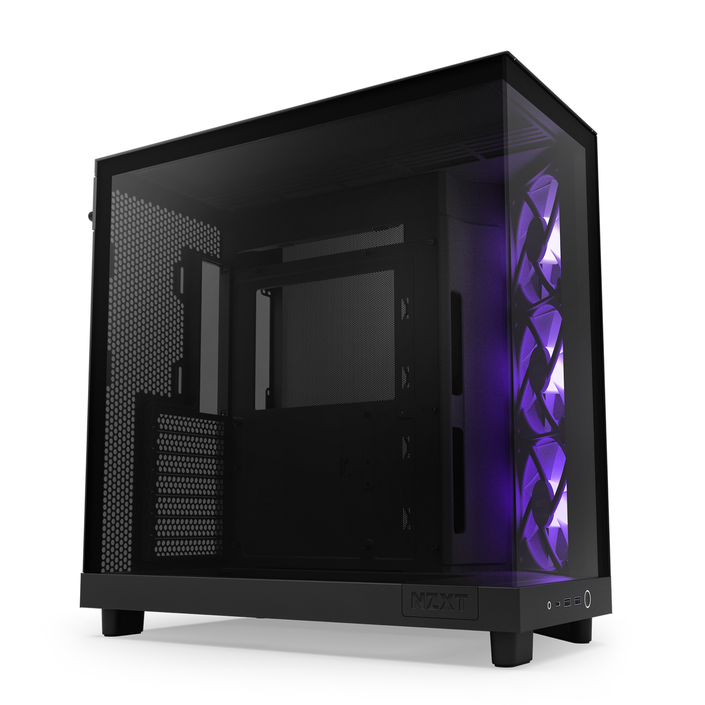 NZXT H6 FLOW (3 F120Q Airflow fans) / H6 FLOW RGB (3 F120 RGB Core fans) - Compact Dual-Chamber Mid-Tower Airflow Case (Black/White)