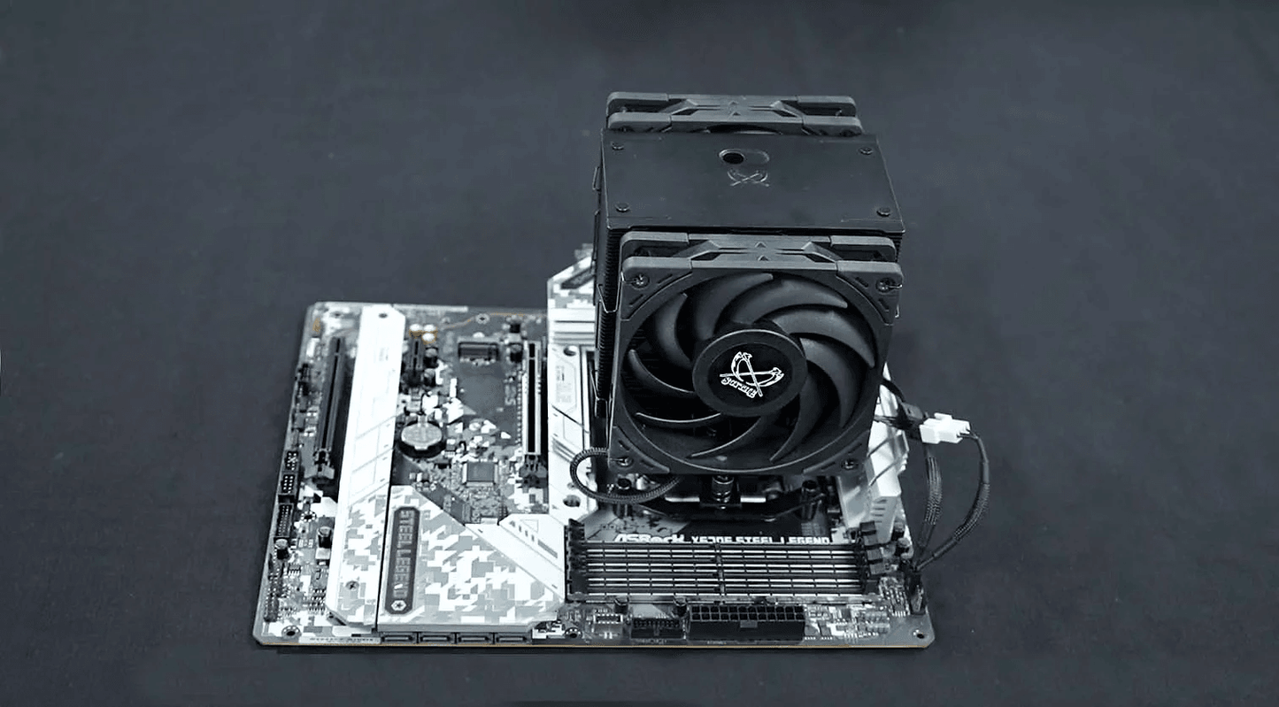 SCYTHE MUGEN 6 / MUGEN 6 Dual Fan Black Edition CPU Cooler, Intel: LGA1700/LGA1151, AMD: AM5/AM4 Support, Single Tower, Aluminum Top Cover