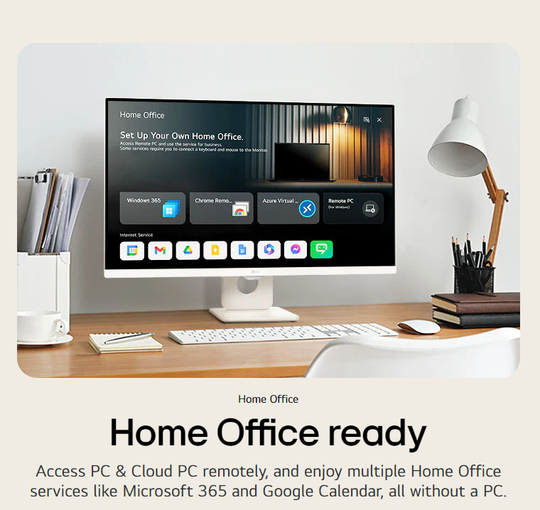 LG 27SR50F-W 27" FHD(1920x1080)/IPS/16:9/webOS/HDR10/5Wx2 Speakers/AirPlay 2/Screen Share/Bluetooth/ThinQ App/Remote Control WHITE MyView Smart Monitor