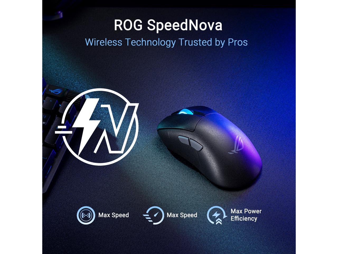 ASUS ROG Keris II Ace Wireless Gaming Mouse - 54 g, ROG AimPoint Pro 42000 DPI, AURA Sync, Tri-mode Connectivity