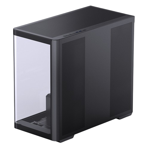 JONSBO D300 Large Micro-ATX BLACK/WHITE TOWER CASING - One-piece Glass Panel AO270 Deg View , MATX Back Plug-in BTF MB, Support 360 AIO, Support 40-series GPU, No Fans Included