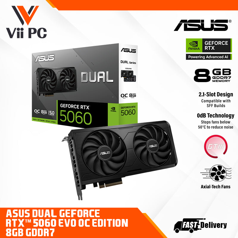 ASUS Dual GeForce RTX™ 5060 / RTX5060 EVO 8GB GDDR7 OC Edition DUAL GAMING GRAPHIC CARD