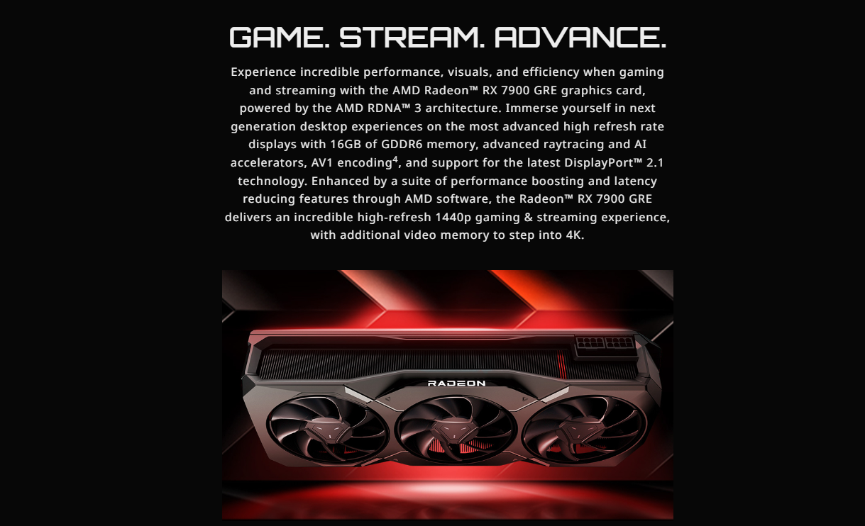 GIGABYTE Radeon RX 7900 GRE GAMING OC 16GB GDDR6 Graphics Cards