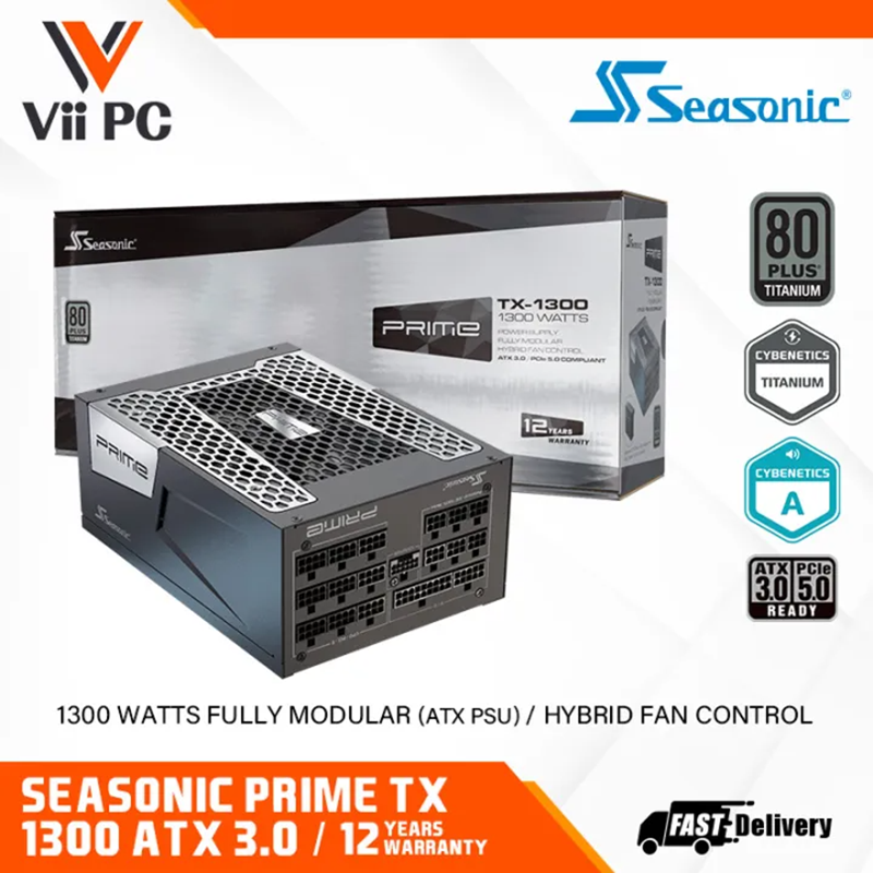 Seasonic Prime TX 1300 ATX 3.0 80Plus Titanium/Fully Modular/Hybrid Fan Control/Cybenetics ET