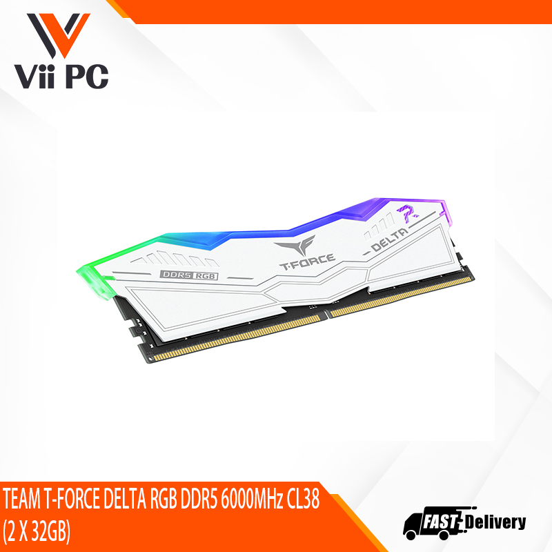 TEAM T-FORCE DELTA RGB DDR5 6000MHz CL38 (2 X 32GB)
