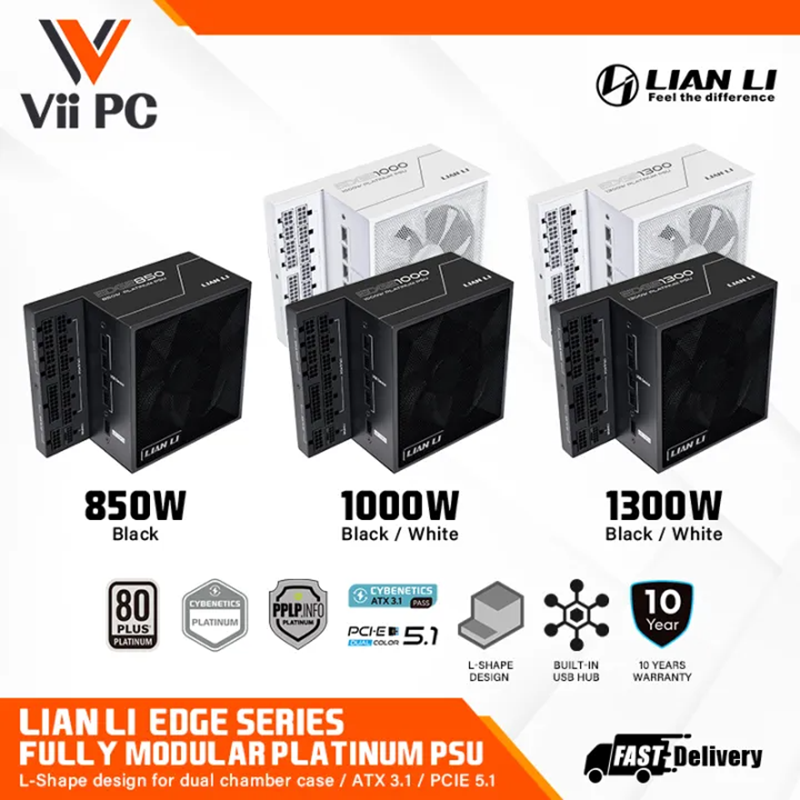 LIAN LI Edge 850 / 1000 / 1300 Black/White ATX12V v3.1, 80 PLUS PLATINUM Full Modular Power Supply