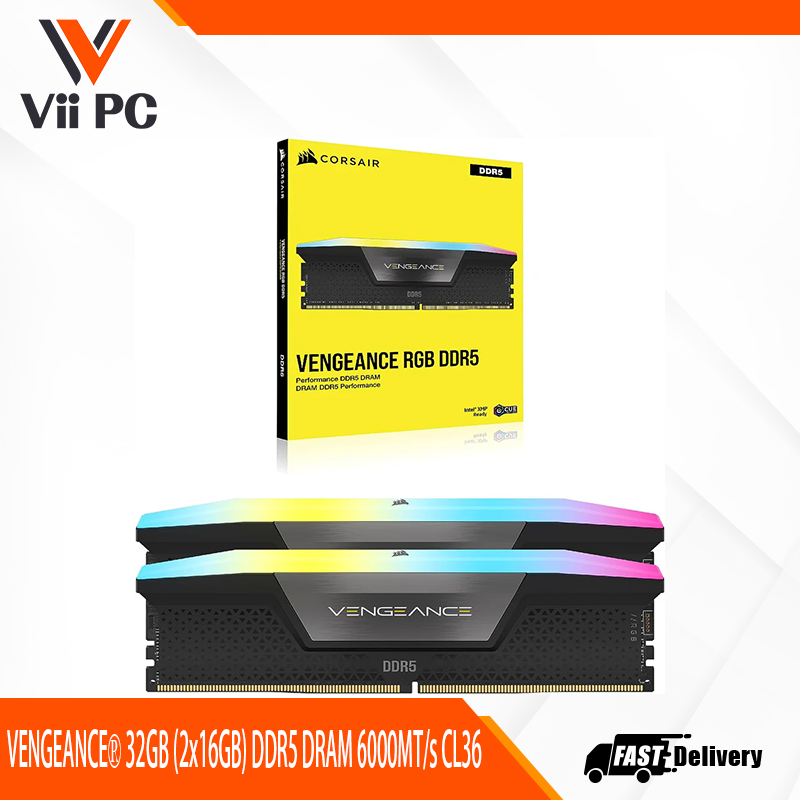 VENGEANCE® 32GB (2x16GB) DDR5 DRAM 6000MT/s CL36