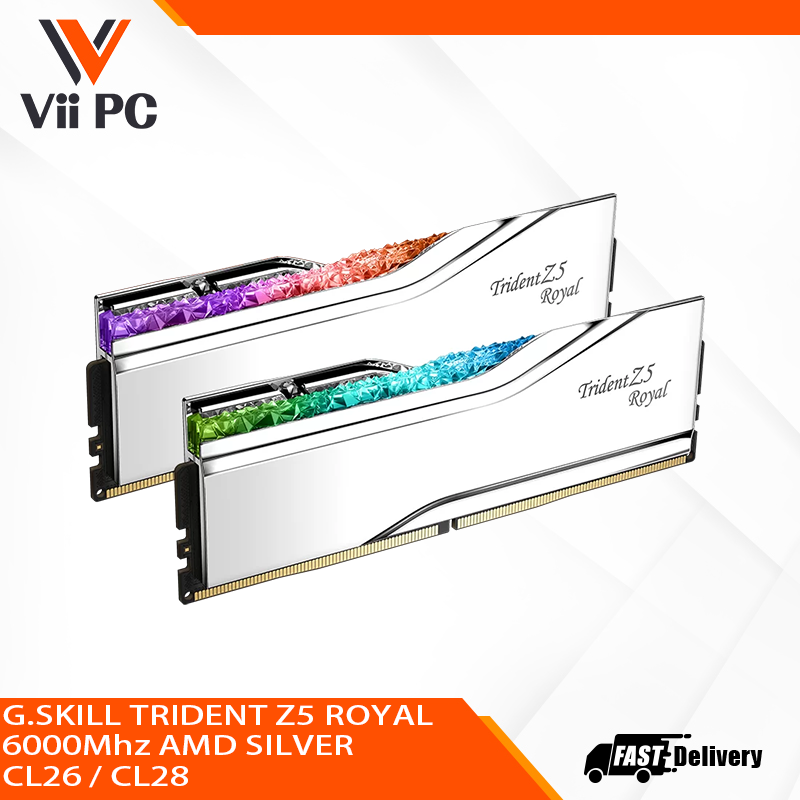 G.SKILL TRIDENT Z5 ROYAL 6000Mhz AMD SILVER CL26 / CL28