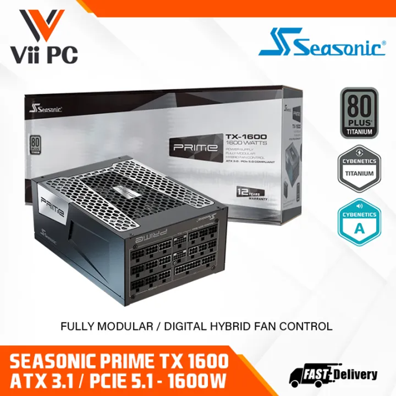 SEASONIC PRIME TX-1600W / 1600W 80 PLUS® Titanium Certified Fully Modular ATX3.1 GAMING ATX PSU