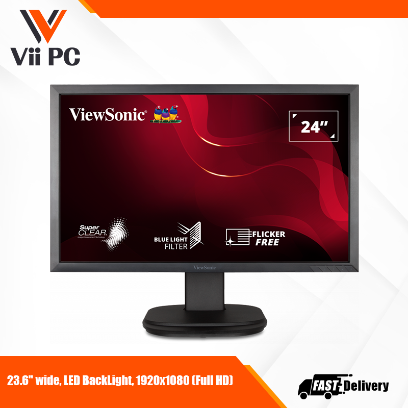ViewSonic VG2439SMH 24" 1080p Ergonomic Monitor with HDMI DisplayPort and VGA for Home and Office