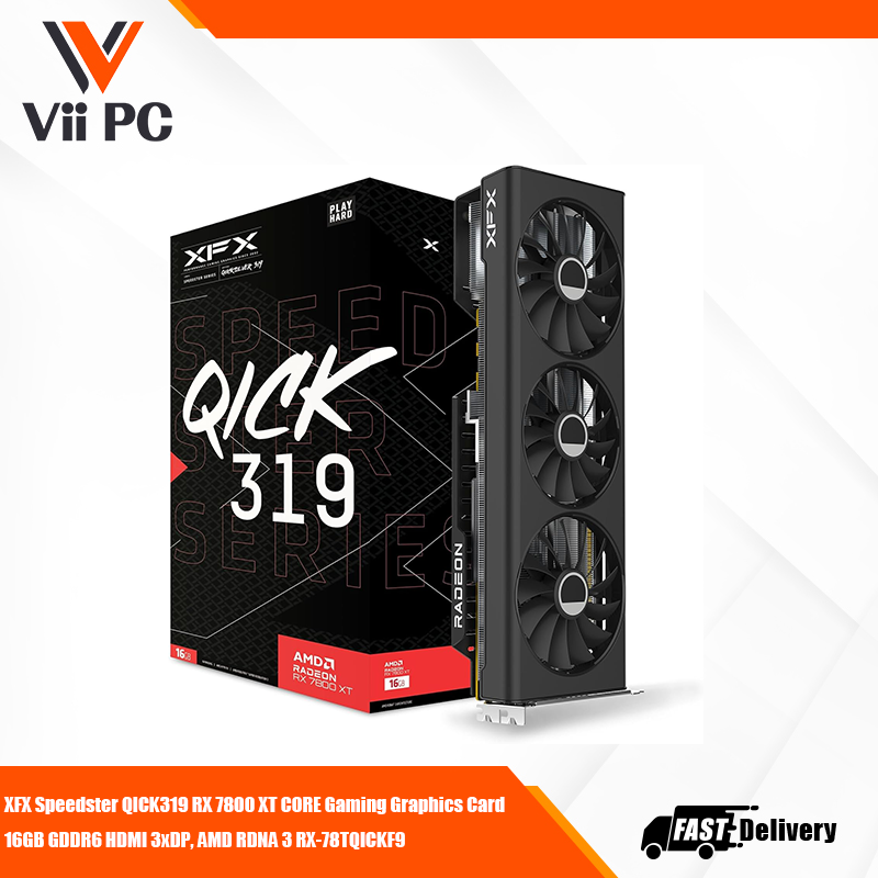 XFX Speedster QICK319 Radeon RX 7800 XT CORE 16GB GDDR6 Gaming Graphics Card