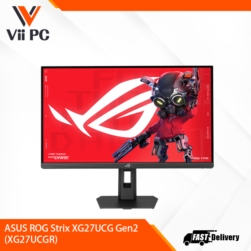 ASUS ROG Strix XG27UCG Gen2 (XG27UCGR) Dual mode Gaming Monitor – 27-inch 3840x2160, dual mode (4K 162Hz or FHD 485Hz), 0.3ms (min.), Fast IPS, Extreme Low Motion Blur Sync, USB Type-C, G-Sync compatible, DisplayWidget Center, Smart Pixel technology, HDR