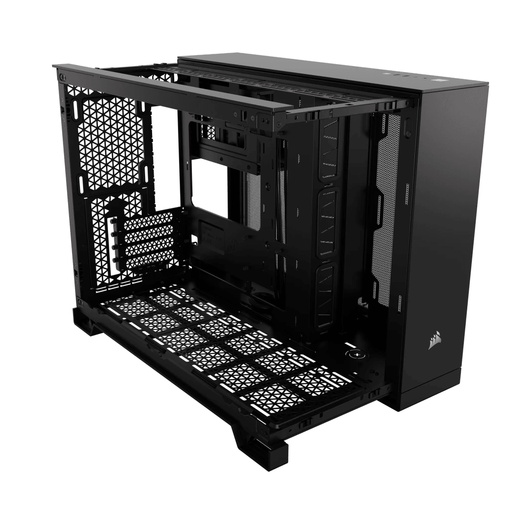 CORSAIR 2500X Mid-Tower Dual Chamber ATX PC Case - BLACK OR WHITE, Tempered Glass, Compatible with reverse connector mATX & mITX motherboards, 2Yrs Wty
