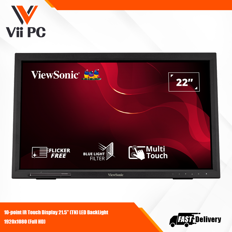 Viewsonic TD2223 22" Full HD 1080p IPS Panel Display, 10-point Multi touch, Frameless, HDMI,VGA & DVI, VESA mount (For retail, education, or enterprise use)