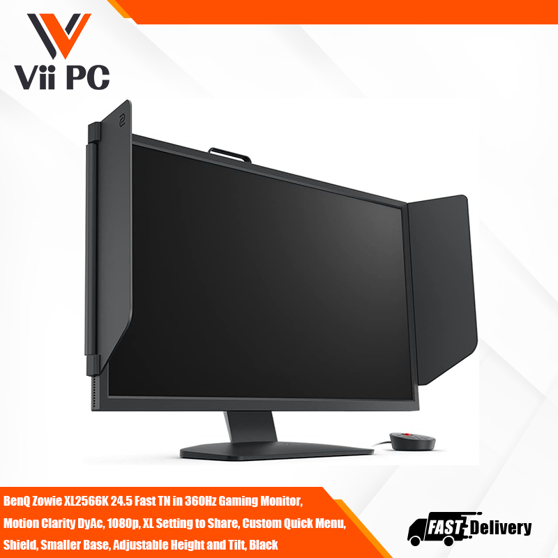 BenQ Zowie XL2566K 24.5 Fast TN in 360Hz Gaming Monitor, Motion Clarity DyAc, 1080p, XL Setting to Share, Custom Quick Menu,Shield, Smaller Base, Adjustable Height and Tilt, Black