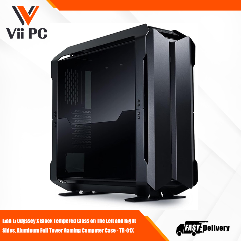 Lian Li Odyssey X Black Tempered Glass on The Left and Right Sides, Aluminum Full Tower Gaming Computer Case - TR-01X