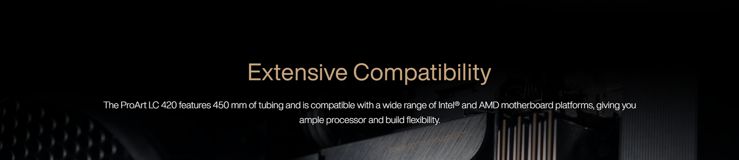 ASUS ProArt LC 420 ALL-IN-ONE CPU LIQUID COOLER w illuminated system status meter & 3 Noctua NF-A14, PWM 140mm fans
