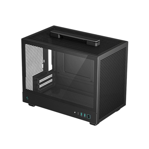 DeepCool CH160 Ultra-Portable Tempered Glass Full-Sized Air Cooler Support Mini-ITX CASING, BLACK/WHITE