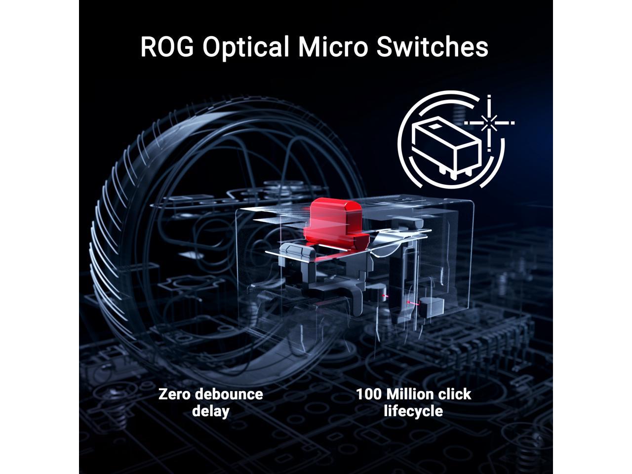 ASUS ROG Keris II Ace Wireless Gaming Mouse - 54 g, ROG AimPoint Pro 42000 DPI, AURA Sync, Tri-mode Connectivity