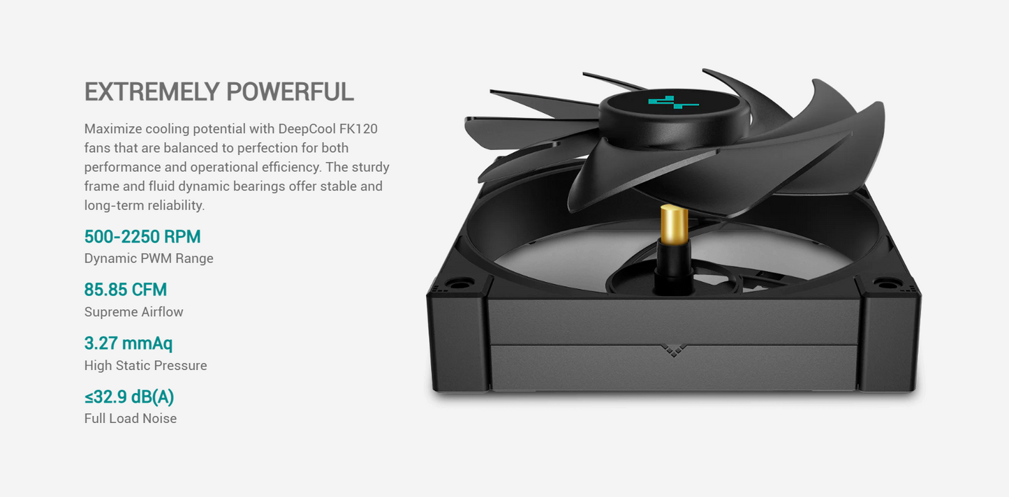 DeepCool LT520 CPU Liquid Cooler, 240mm, High-Performance FK120 FDB Fans, Multidimensional Infinity Mirror BLACK/WHITE