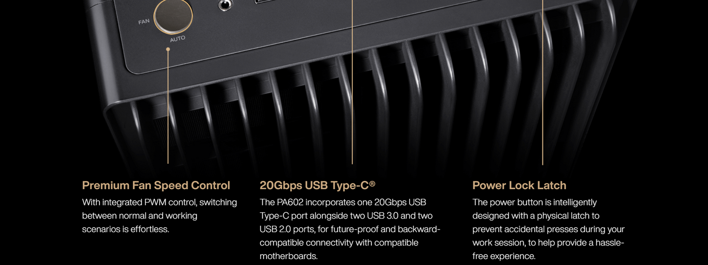 ASUS ProArt PA602 E-ATX Mid Tower - 420mm radiator support, one 140mm and two 200mm pre-installed system fans