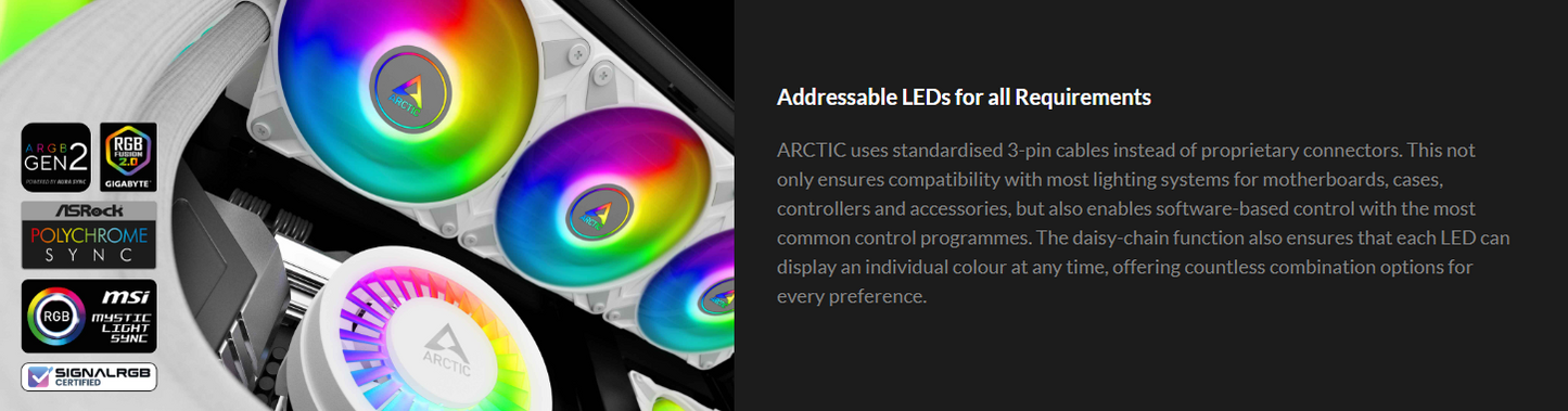 ARCTIC Liquid Freezer III 240/360/420 BLACK/WHITE ARGB Multi Compatible All-in-One CPU Liquid Cooler LGA1851,LGA1700,AM5,AM4