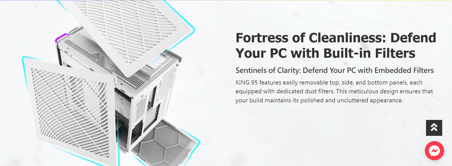 Montech KING 95 WHITE Tempered Glass ATX Middle Tower Case (Dynamic Duo Airflow Modes)