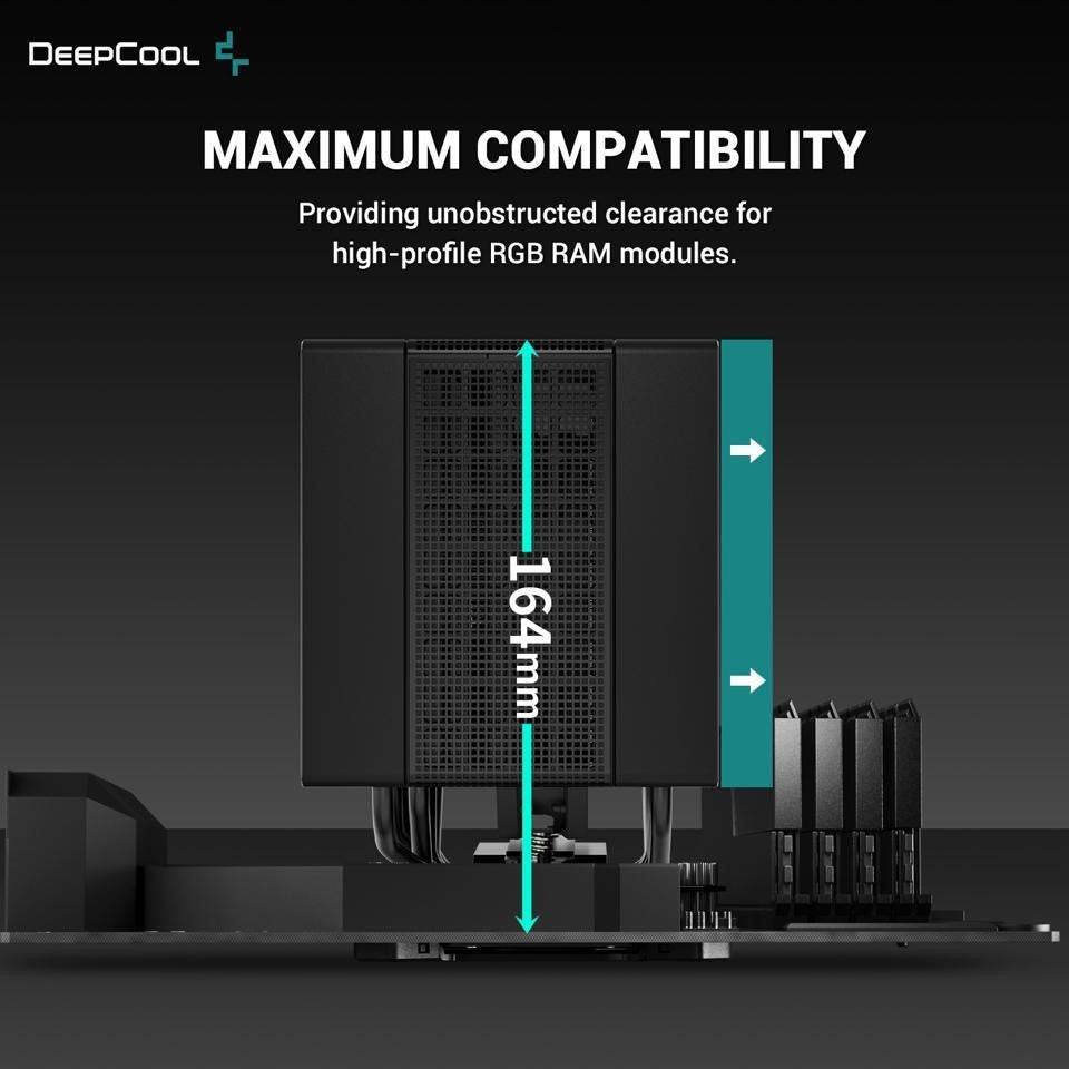 DeepCool ASSASSIN 4S CPU Air Cooler - Single Center 140mm FDB Fan, 7 Copper Heat Pipes, Quiet/Peformance Mode Switch (Black/White)