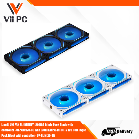 LIAN LI  UNI FAN SL-INFINITY 120 RGB Triple Pack Black with controller - UF-SLIN120-3B
